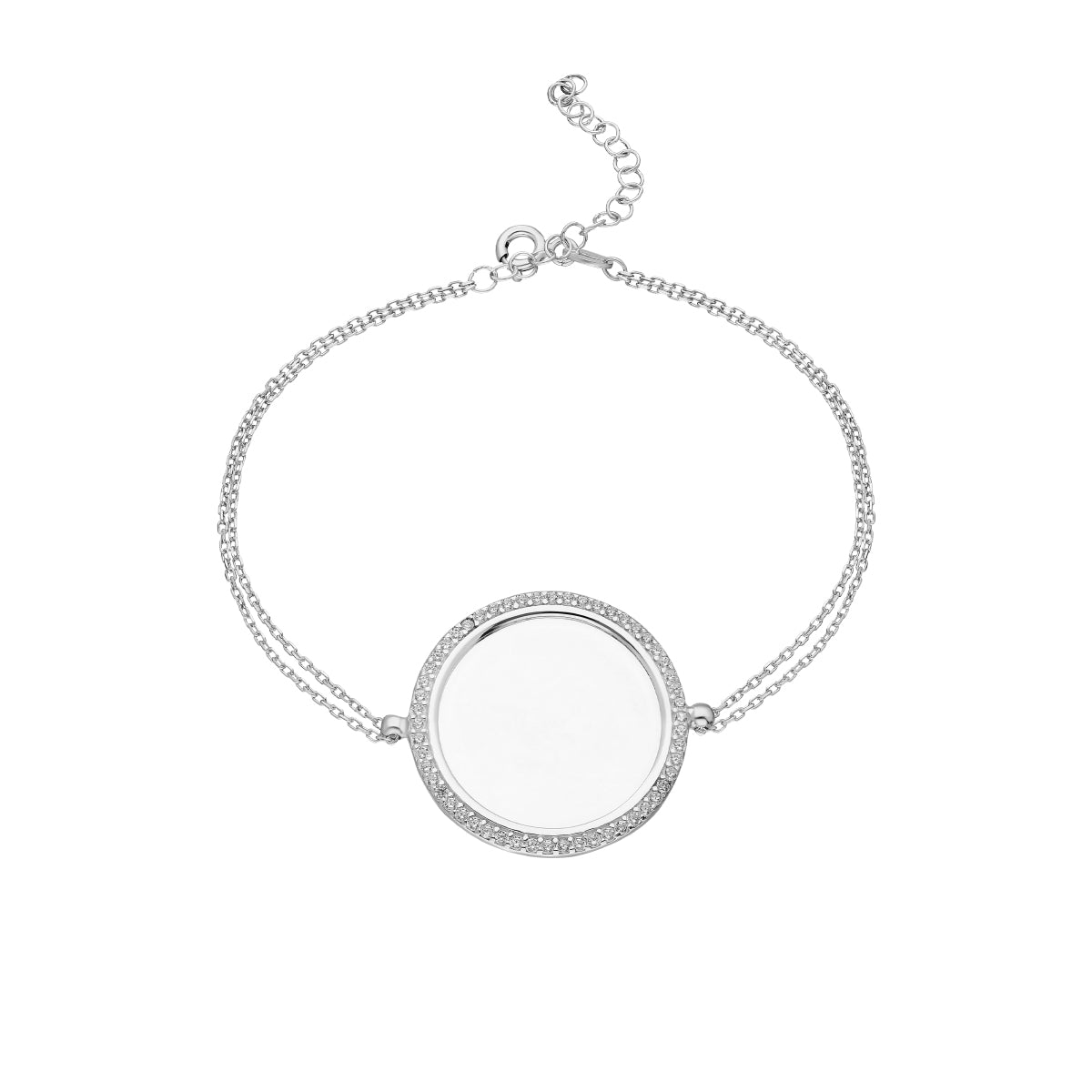 Kardelen Zirkonia Plättchen Gravurarmband - 925 SILBER Black Friday Preise