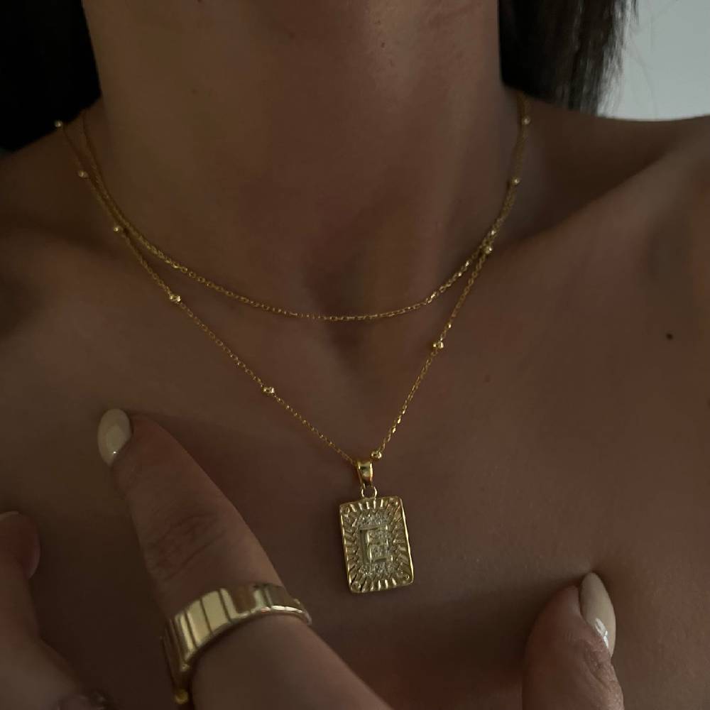 Kardelen Vintage Letter Necklace - 925 SILBER zollfrei