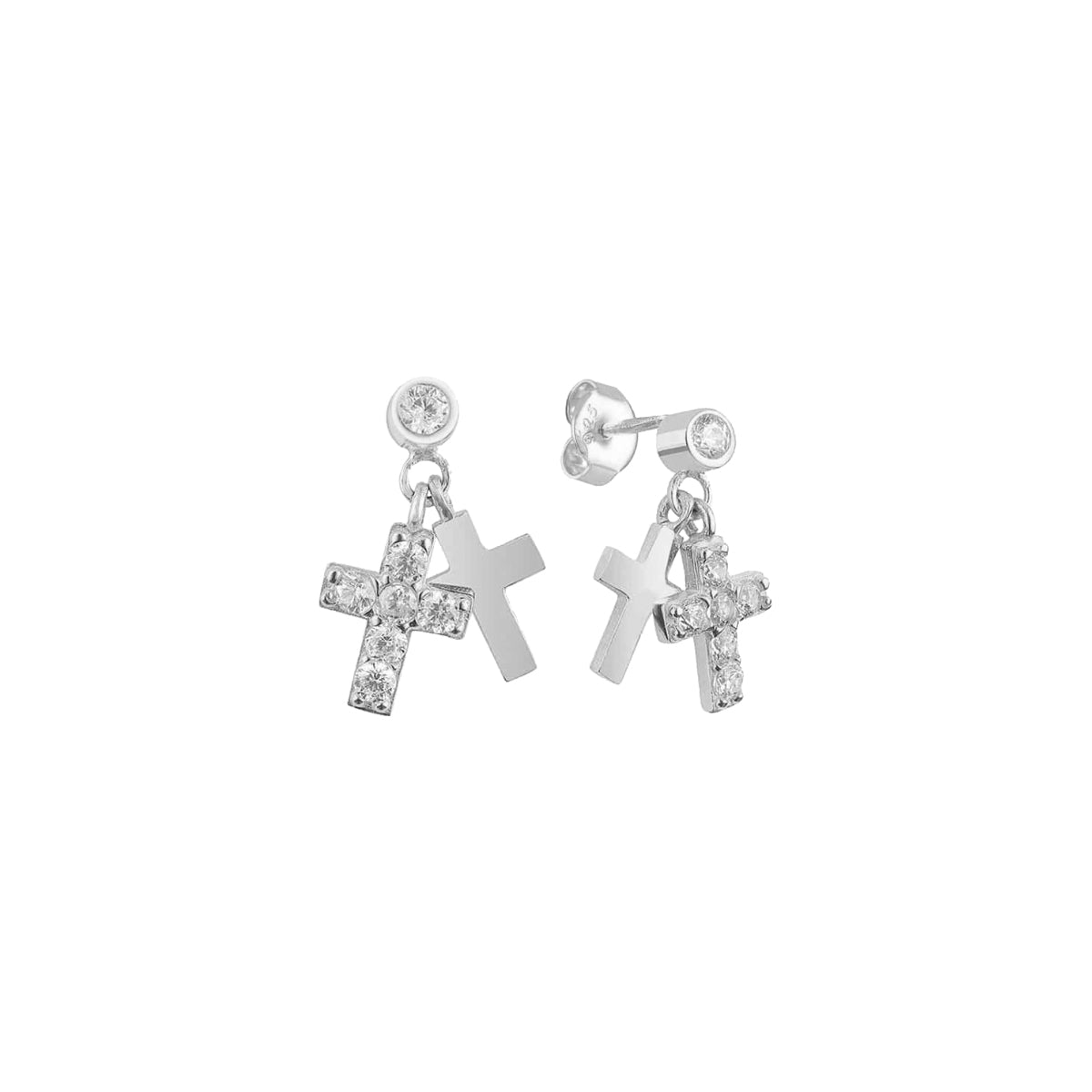 Kardelen Kreuz Zirkonia Model II Ohrring - 925 SILBER Räumungsverkauf