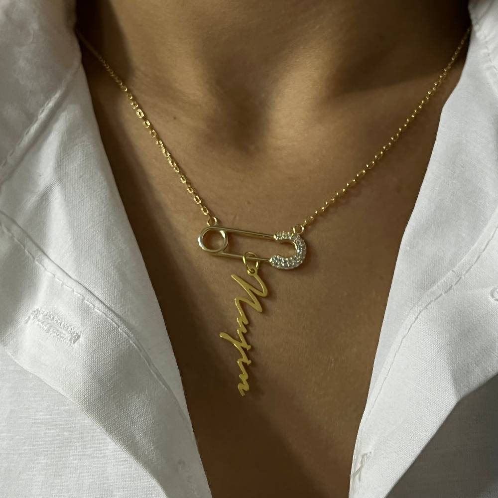 Kardelen Pin Signatur Namenskette - 925 SILBER Tiefpreis