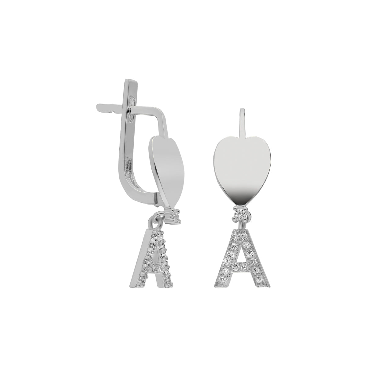 Kardelen Herz Buchstaben Ohrring - 925 SILBER Wochenangebot