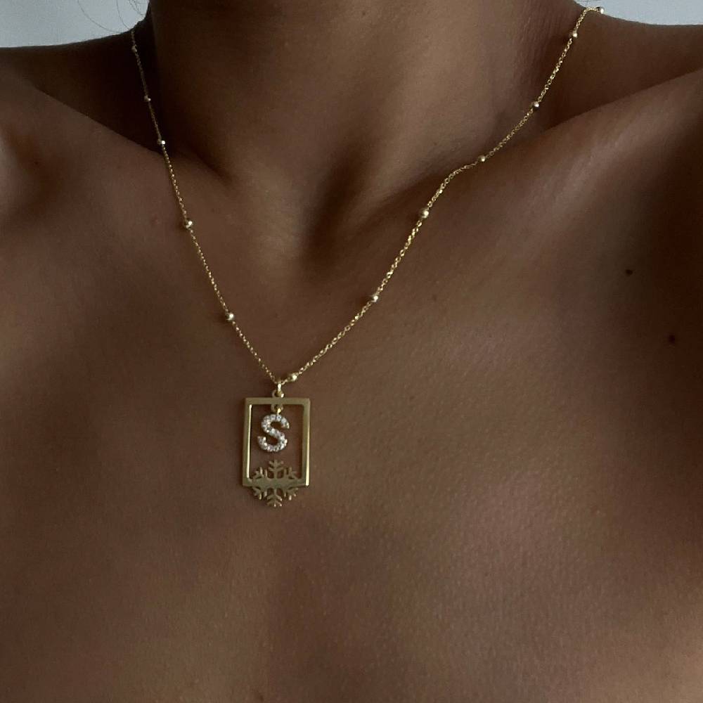 Kardelen Buchstabenkette mit Ball Chain - 925 SILBER Kostenlose Rückgabe