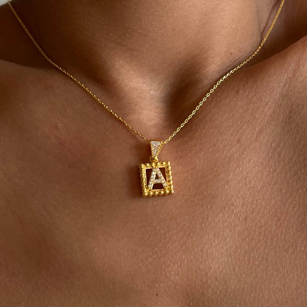 Kardelen Buchstaben Kette mit Zirkonia - 925 SILBER JETZT KAUFEN