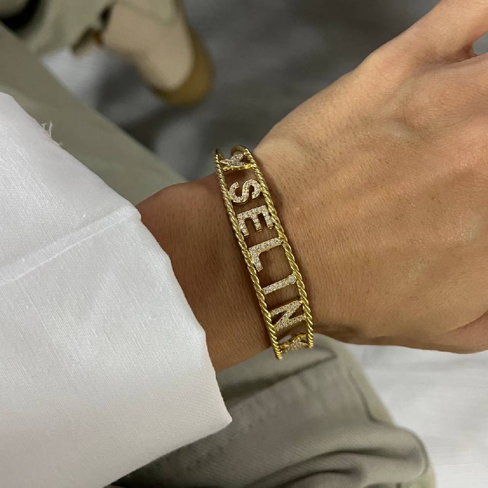 Kardelen Naome Armband mit Wunschname - 925 SILBER Neueste Stile