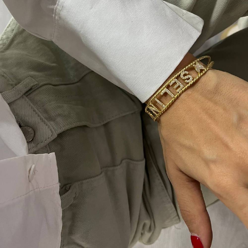 Kardelen Naome Armband mit Wunschname - 925 SILBER Neueste Stile