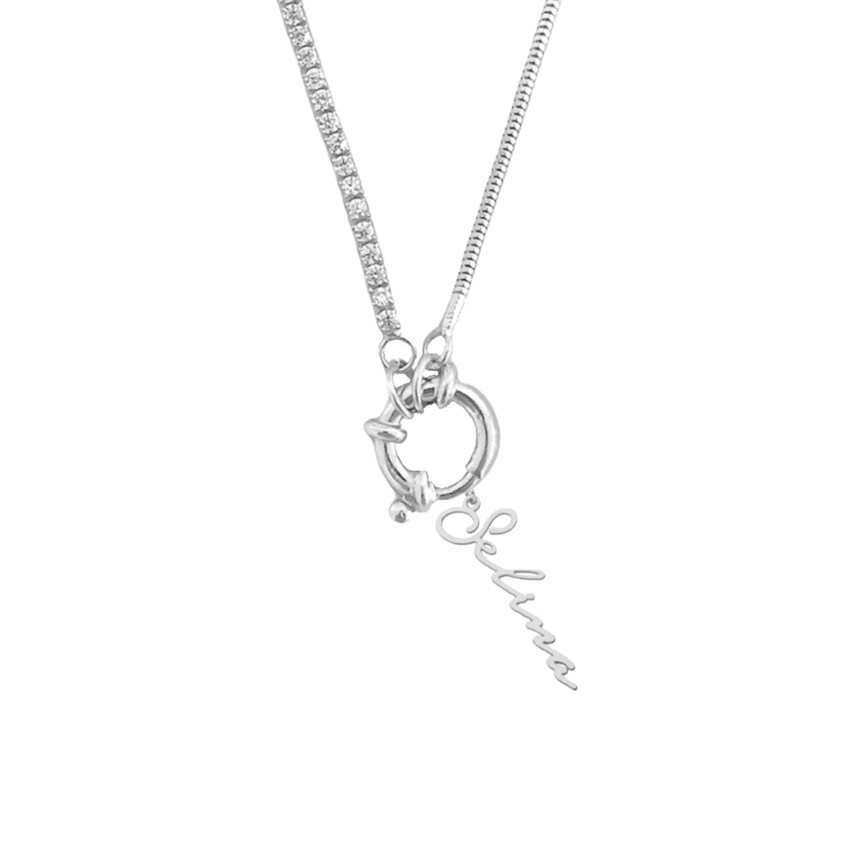 Kardelen Chain Design Italia Iced Signatur Namenskette - 925 SILBER Letzte 2 Tage