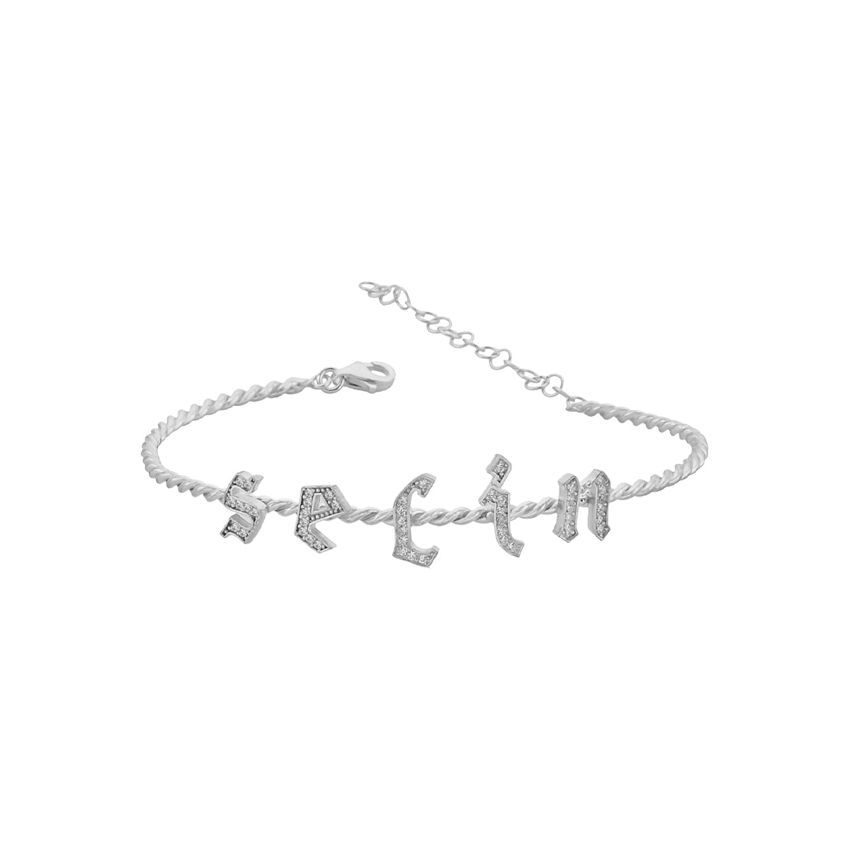 Kardelen Burma Armband mit Zirkonia Buchstaben Gothic - 925 SILBER Zeitbegrenzte Promotion