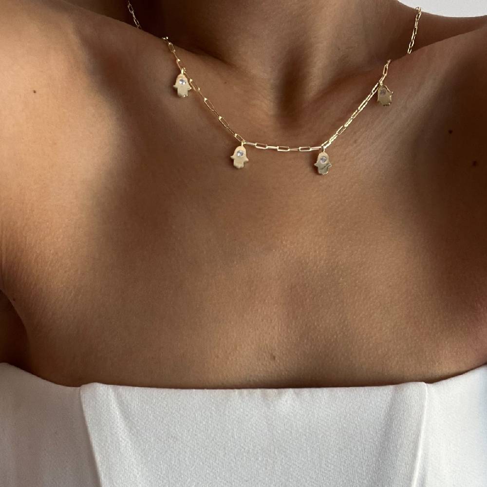 Kardelen Fatimas Hand Chocker Kette - 925 SILBER Riesige Rabatte