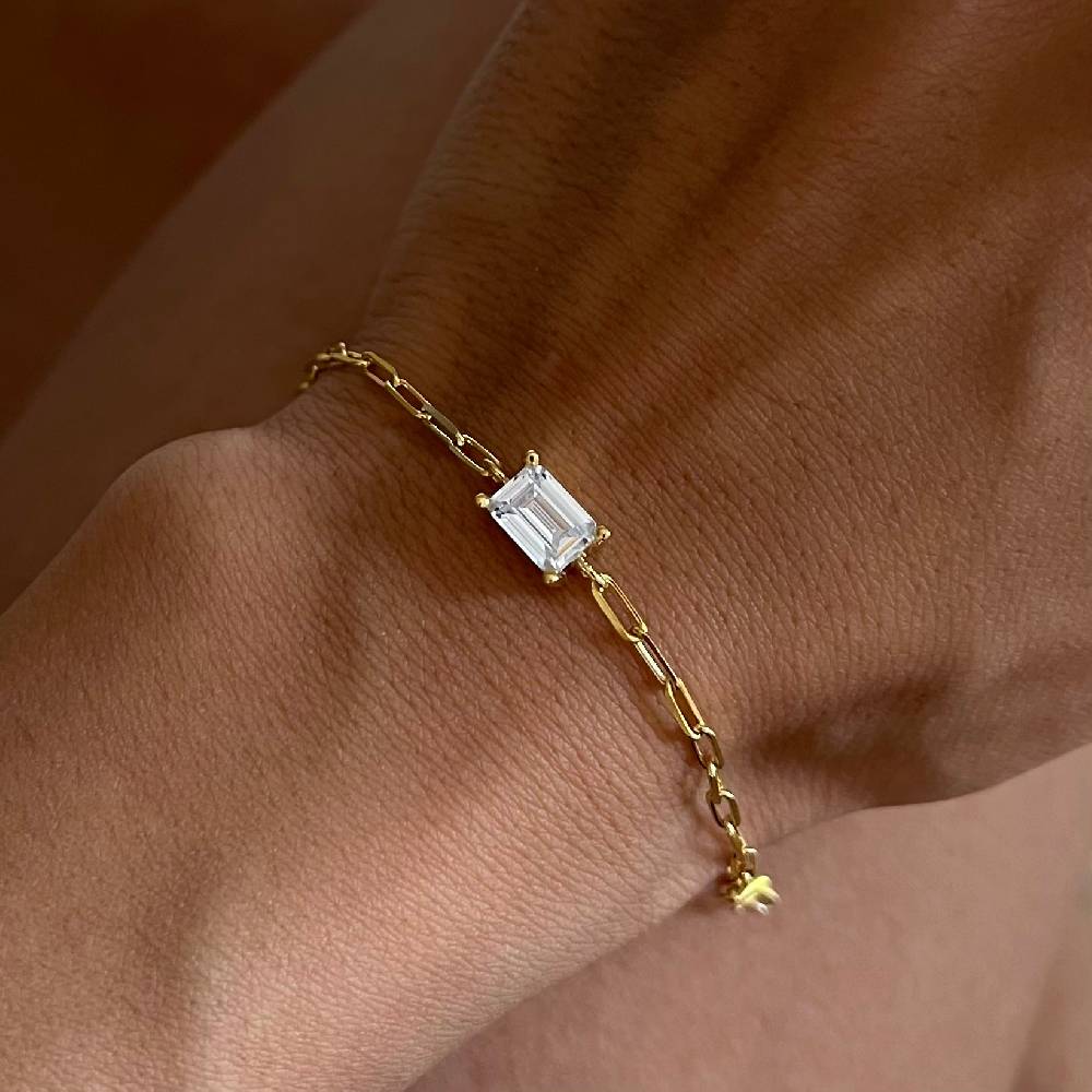 Kardelen Baguette Armkette II - 925 SILBER Speichern exportieren
