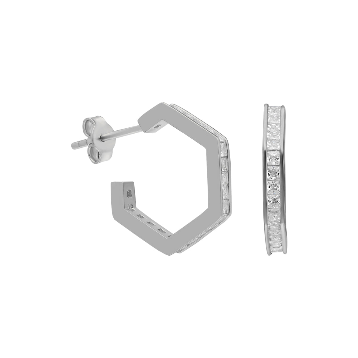 Kardelen Fünfeckige Ohrring mit Zirkonia - 925 SILBER Black Friday Preise