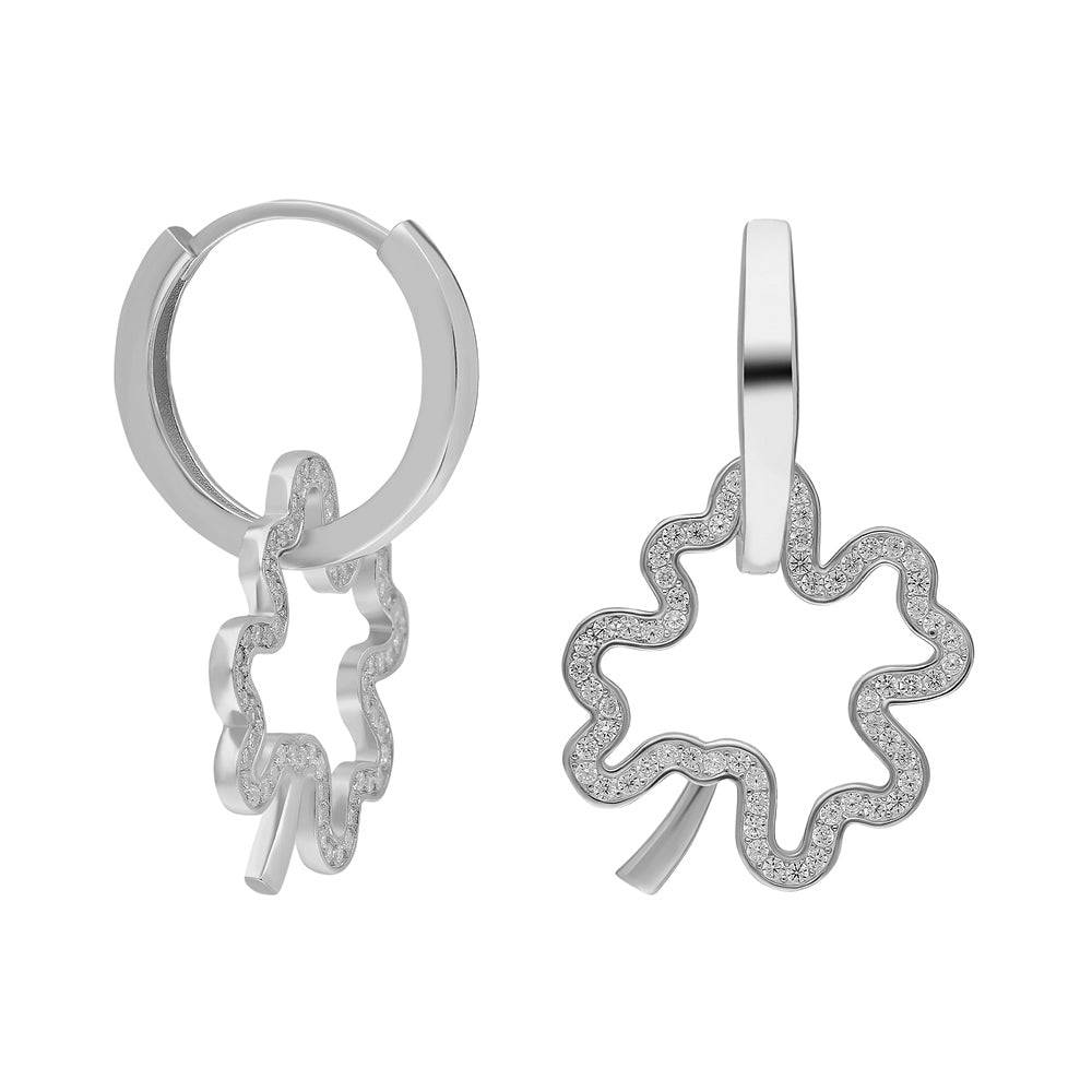 Kardelen Kleeblatt Zirkonia Ohhringe - 925 SILBER zollfrei