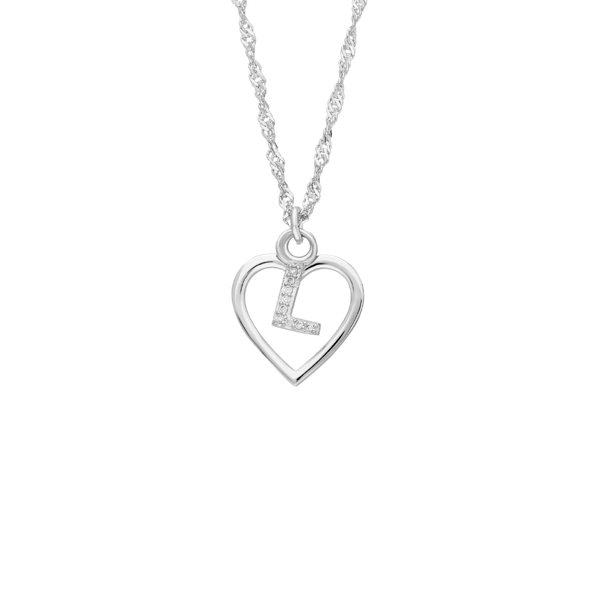 Kardelen Herz Zirkonia Buchstaben Kette - 925 SILBER Kostenloser Versand