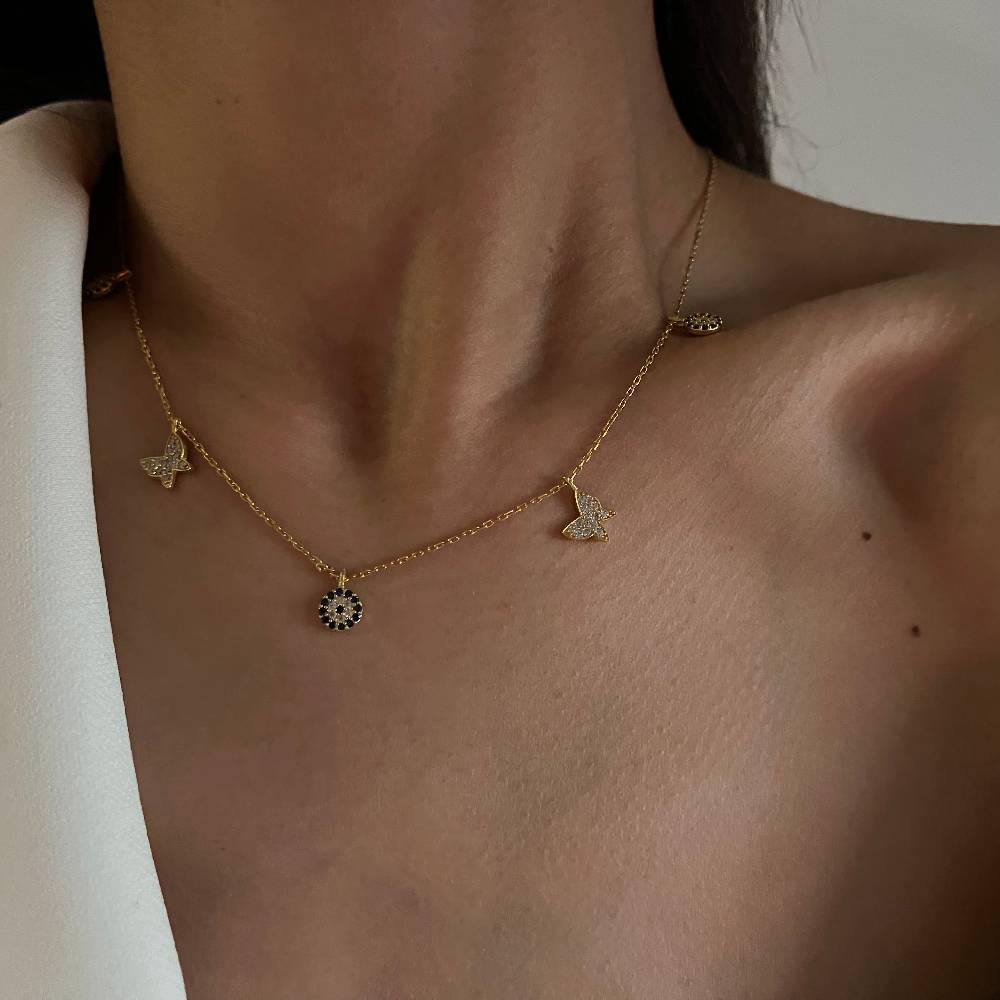 Kardelen Nazar X Butterfly Kette - 925 SILBER Exklusivangebot