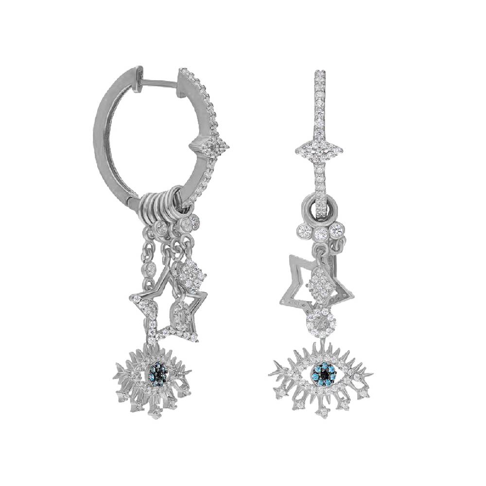 Kardelen Eye Effect Star Single Ohrring - 925 SILBER Preisnachlass