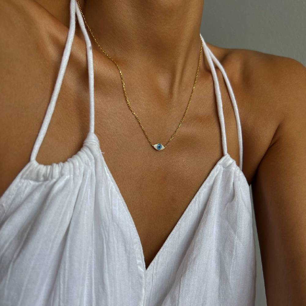 Kardelen COLORFULL MINI EYE NECKLACE - 925 SILBER Zeitlich begrenztes Angebot