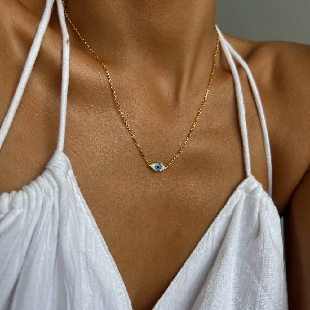 Kardelen COLORFULL MINI EYE NECKLACE - 925 SILBER Zeitlich begrenztes Angebot