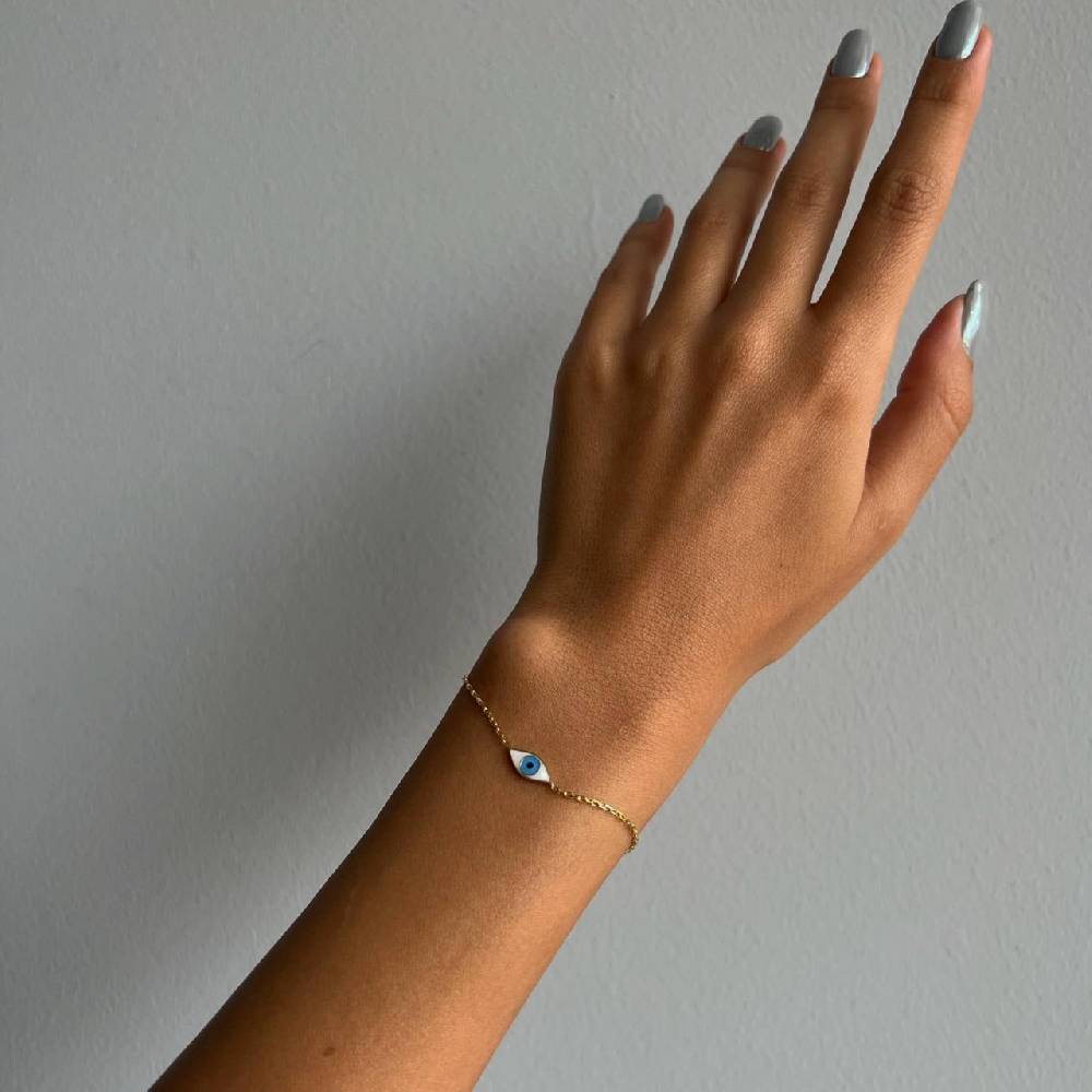 Kardelen COLORFULL MINI EYE ARMKETTE - 925 SILBER Große Rabatte