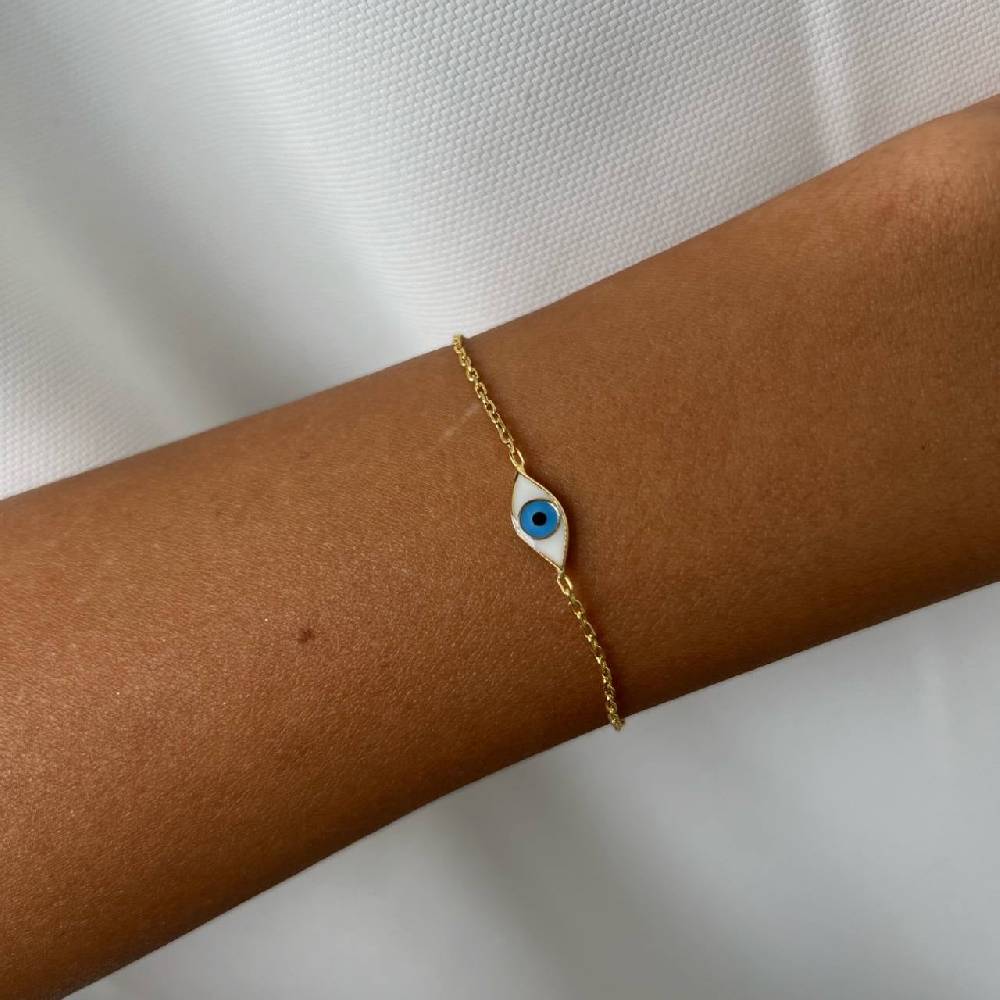 Kardelen COLORFULL MINI EYE ARMKETTE - 925 SILBER Große Rabatte