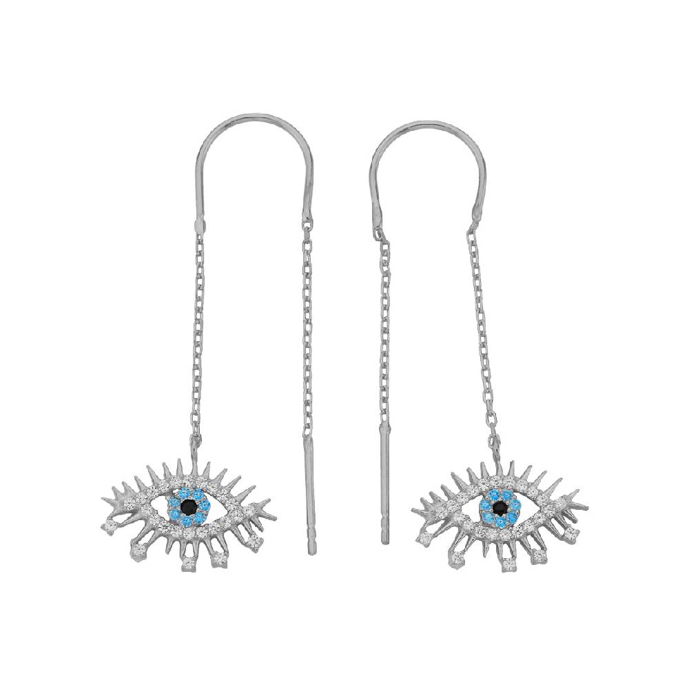 Kardelen Eye Effect Hängend Ohrring - 925 SILBER Tiefpreis