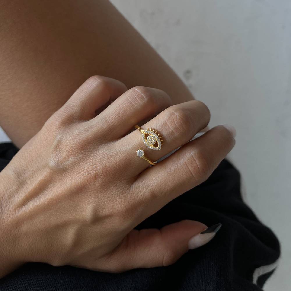 Kardelen Zirconia Eye Ring - 925 SILBER Bis zu 60% Rabatt