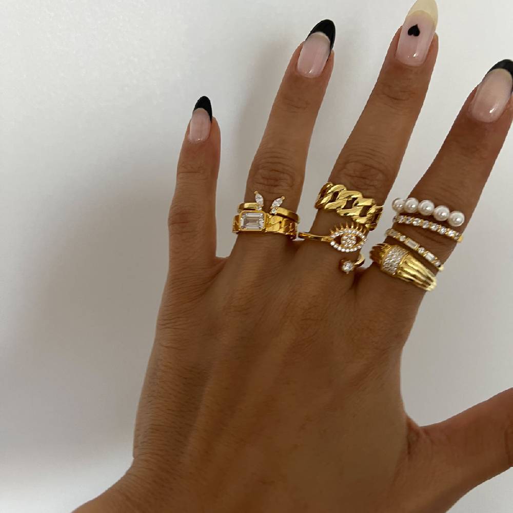 Kardelen Zirconia Eye Ring - 925 SILBER Bis zu 60% Rabatt