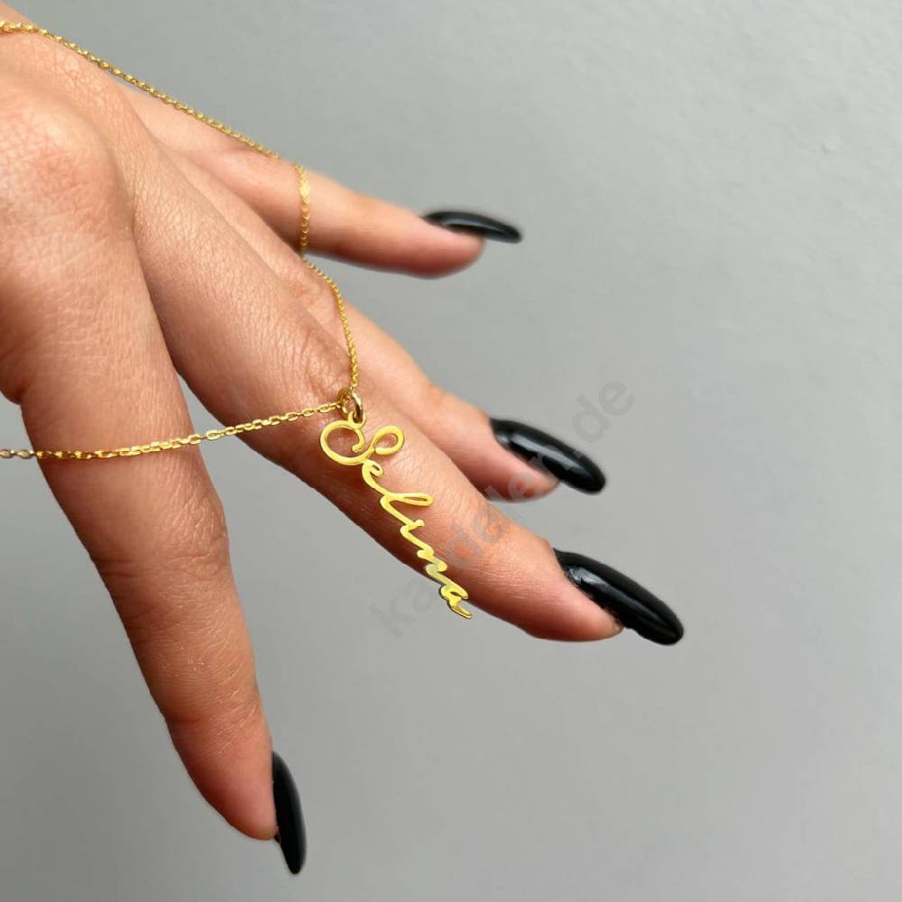 Kardelen 14K GOLD SIGNATUR NAMENSKETTE 50% Rabatt mit kostenlosem Versand