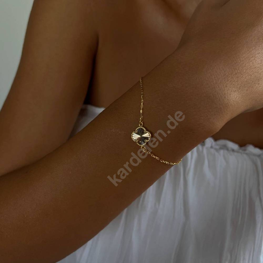 Kardelen 14K GOLD KLEE ARMKETTE II Fabrikladen