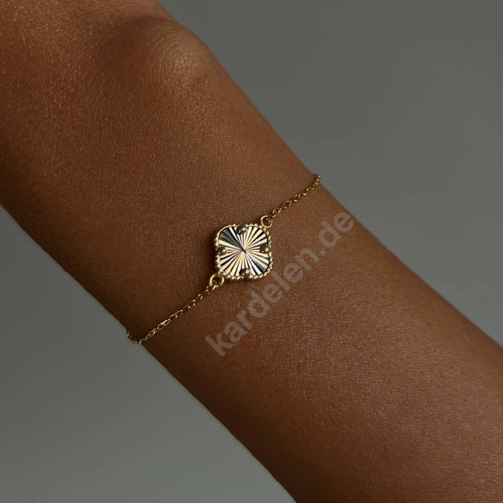 Kardelen 14K GOLD KLEE ARMKETTE II Fabrikladen