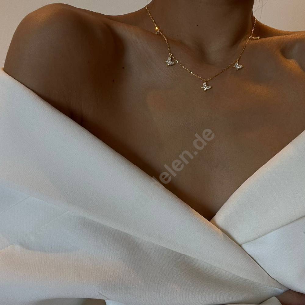 Kardelen 14K GOLD SCHMETTERLING- HALSKETTE 50% Rabatt für begrenzte Zeit