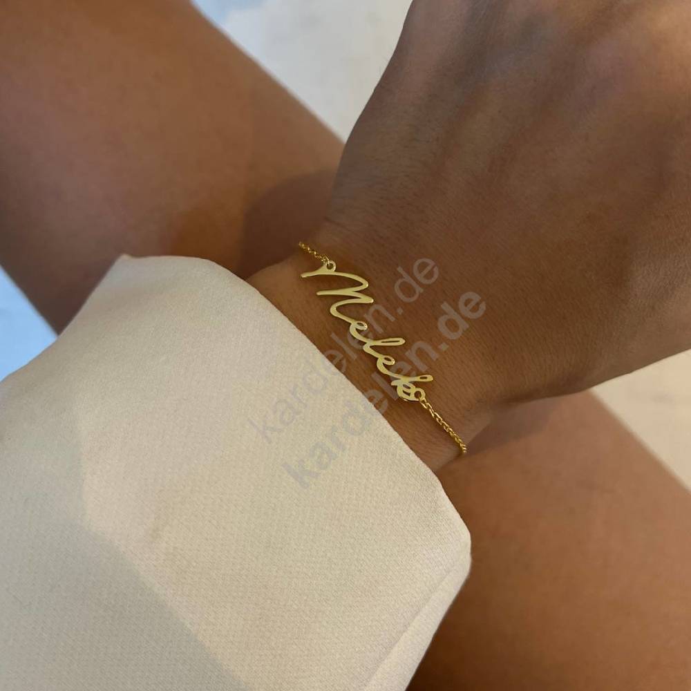 Kardelen 14k Gold Signatur Namens Armkette 2025