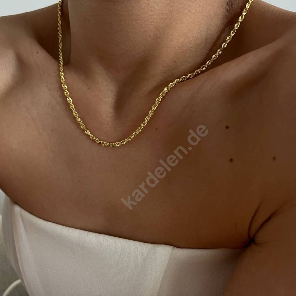 Kardelen 14k Gold Wirbel Halskette Online
