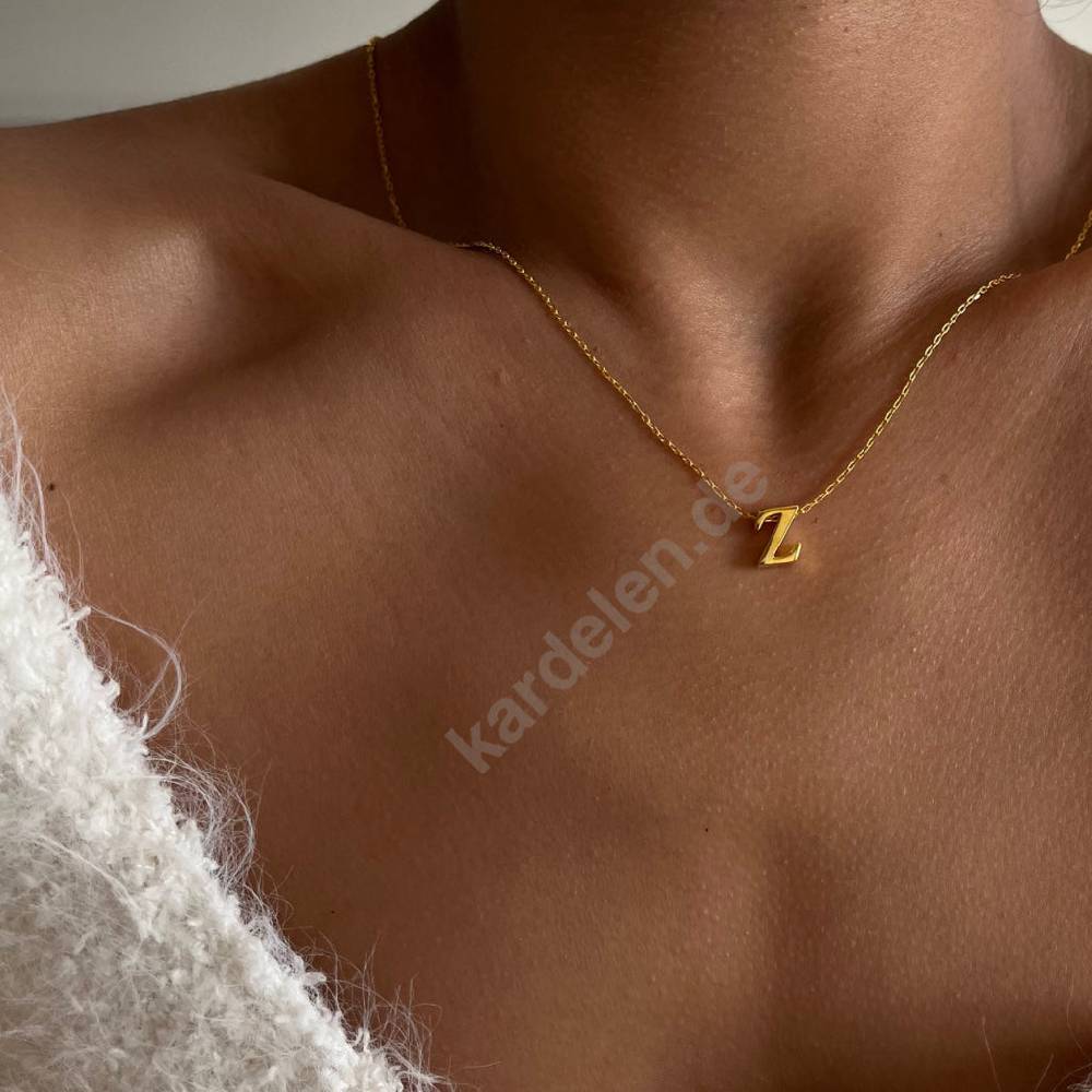 Kardelen 14K GOLD MINI BUCHSTABEN HALSKETTE Angebote