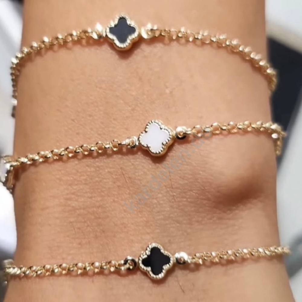 Kardelen 14K GOLD KLEE ARMKETTE III im Angebot
