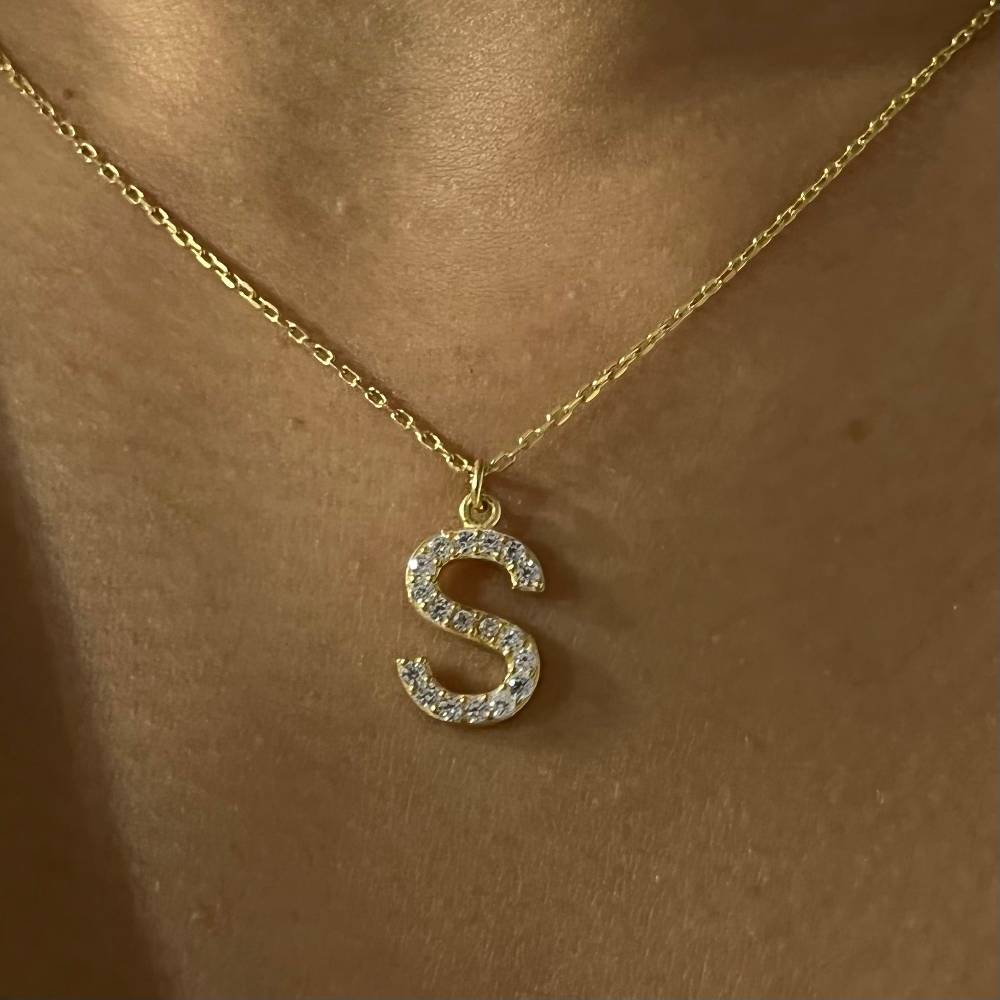 Kardelen Mini One Letter Kette - 925 SILBER Limitierter Zeitrabatt