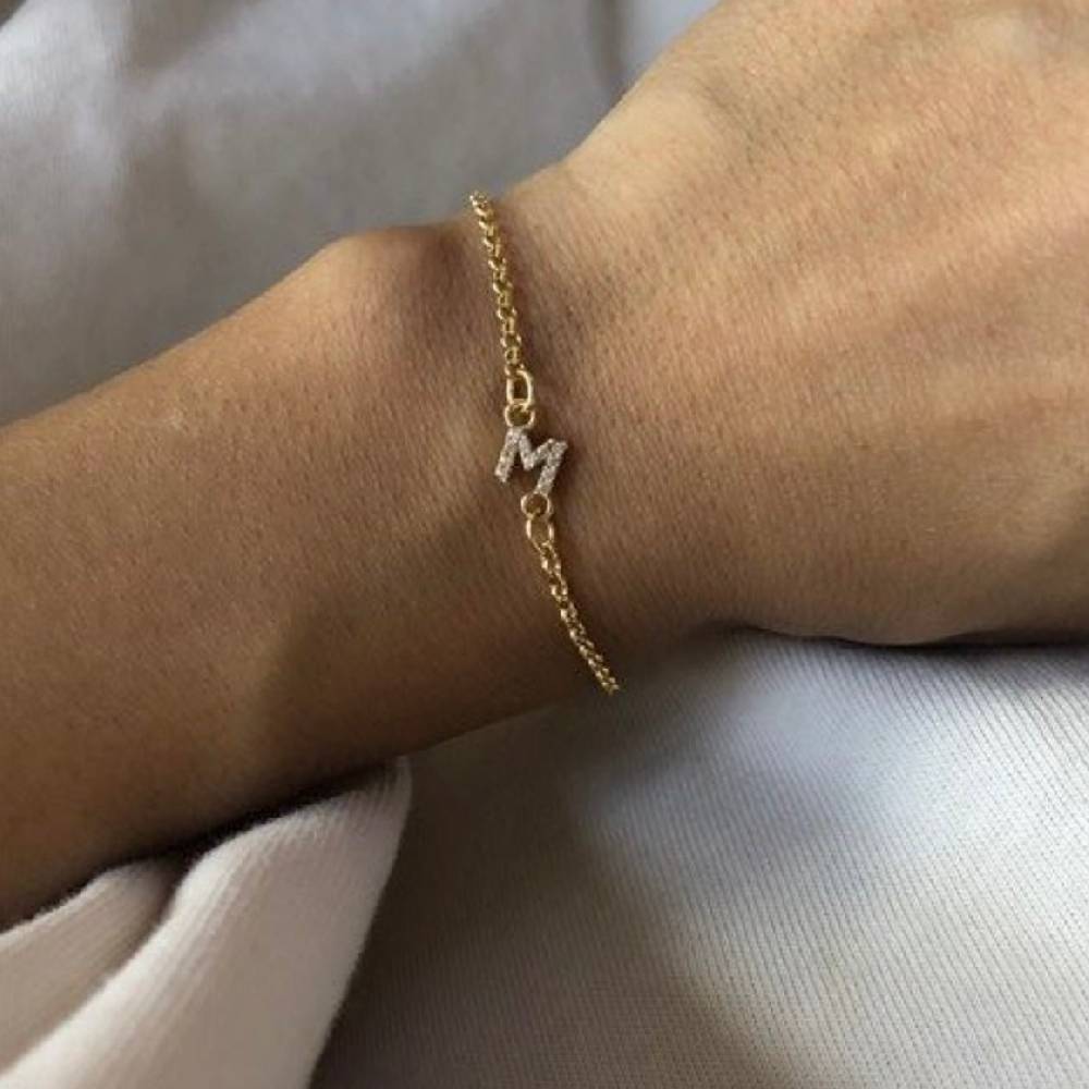 Kardelen Zirkonia Letter Armkette - 925 SILBER Fabrik Onlineshop