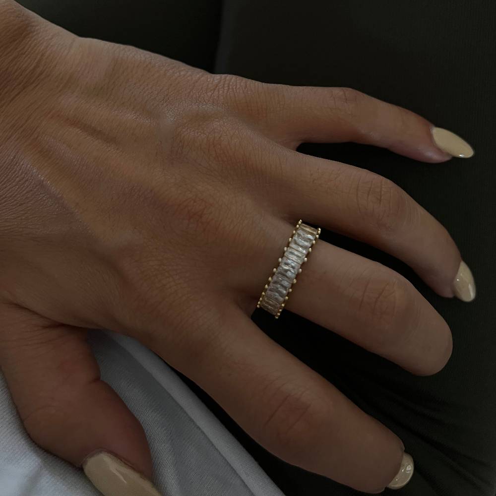 Kardelen Baguette Stones Ring - 925 SILBER Großer Ausverkauf
