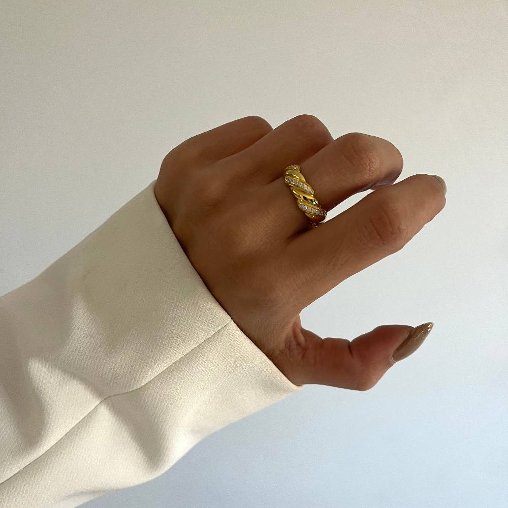 Kardelen Wave Zirconia Ring - 925 SILBER Exklusivangebot