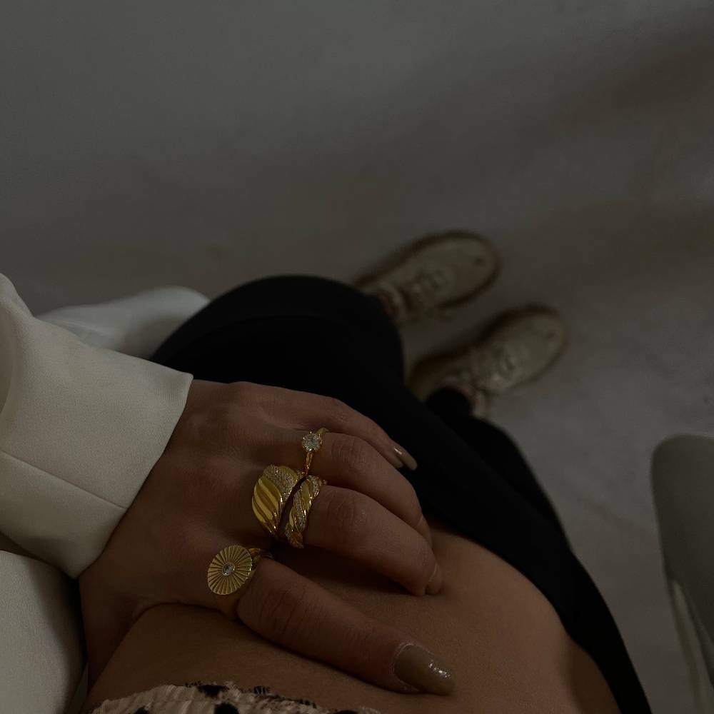 Kardelen Wave Zirconia Ring - 925 SILBER Exklusivangebot
