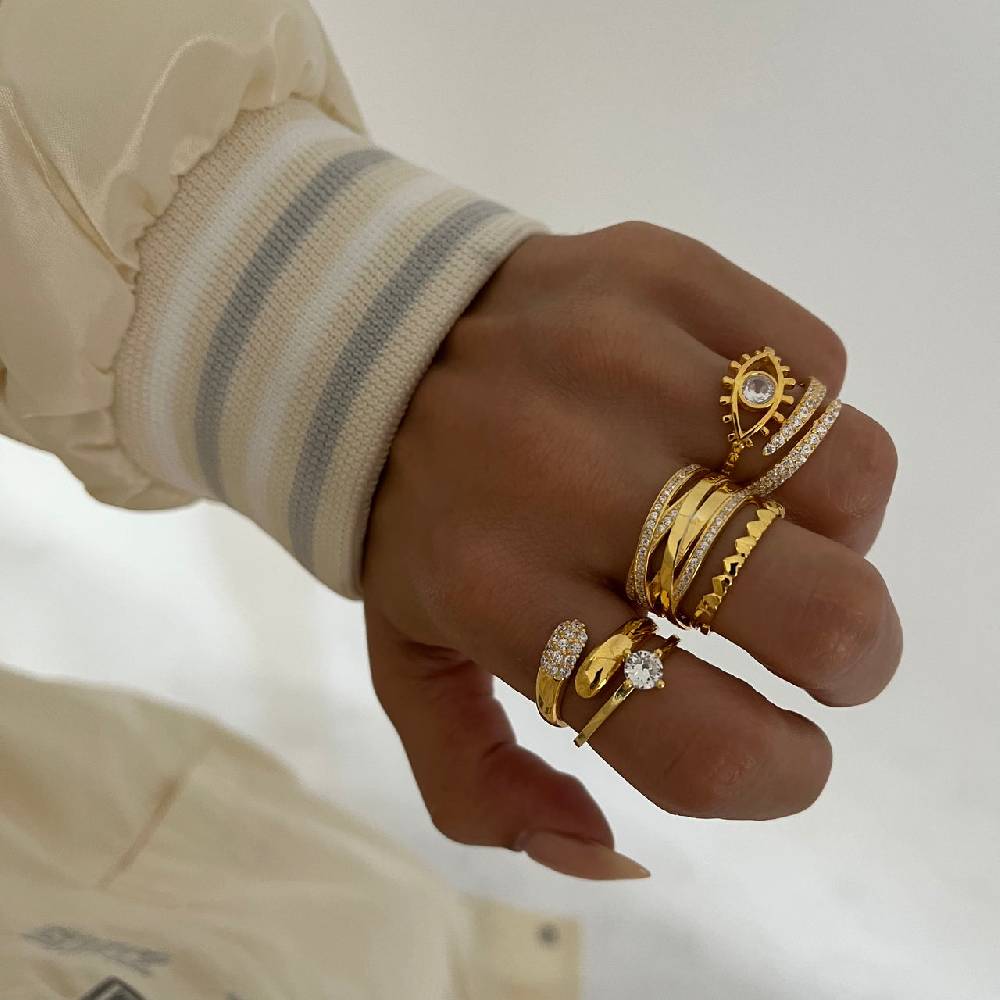 Kardelen Circle Zirkonia Ring - 925 SILBER Saisonschlussverkauf