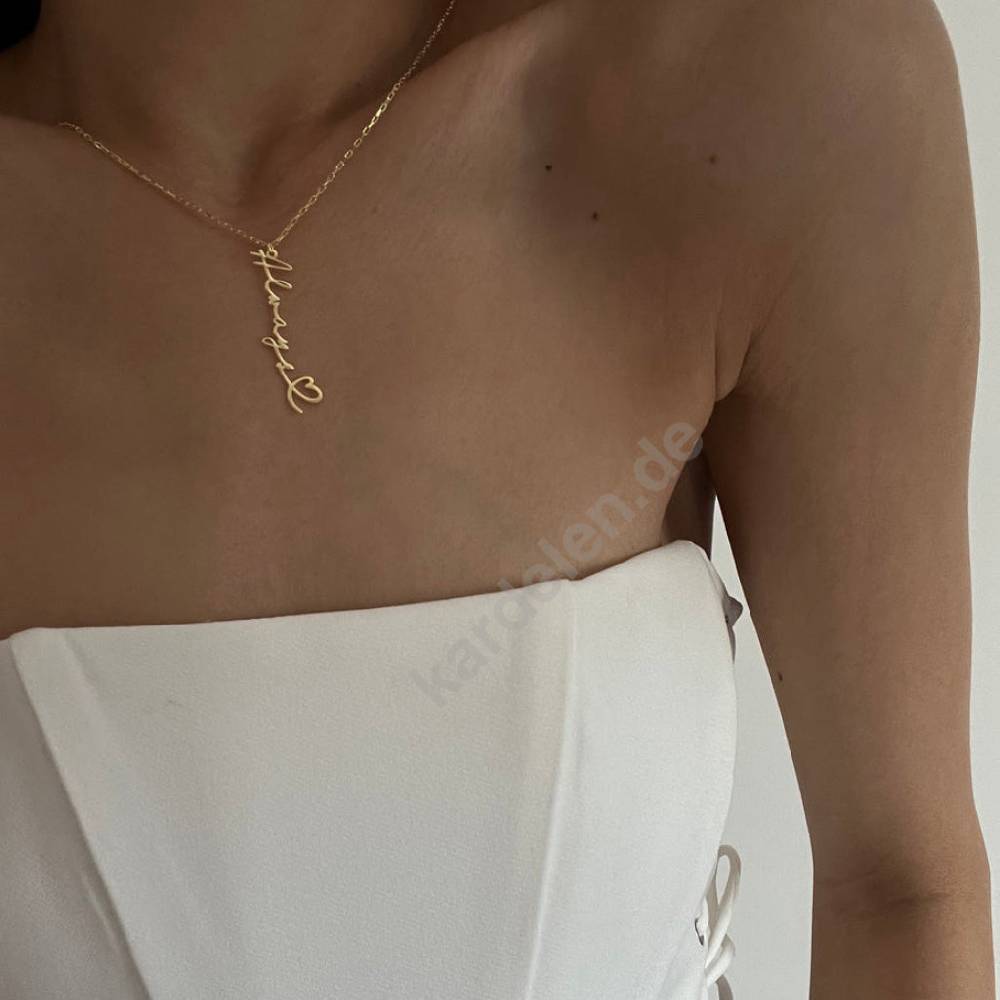 Kardelen 14K GOLD HERZ SYMBOL NAMENSKETTE Neuheiten