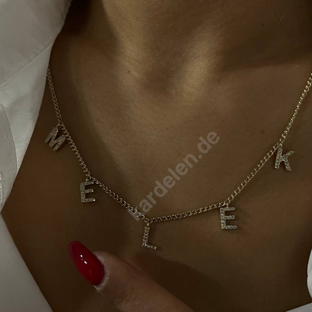 Kardelen 14K GOLD NAMENSKETTE Saisonale Angebote