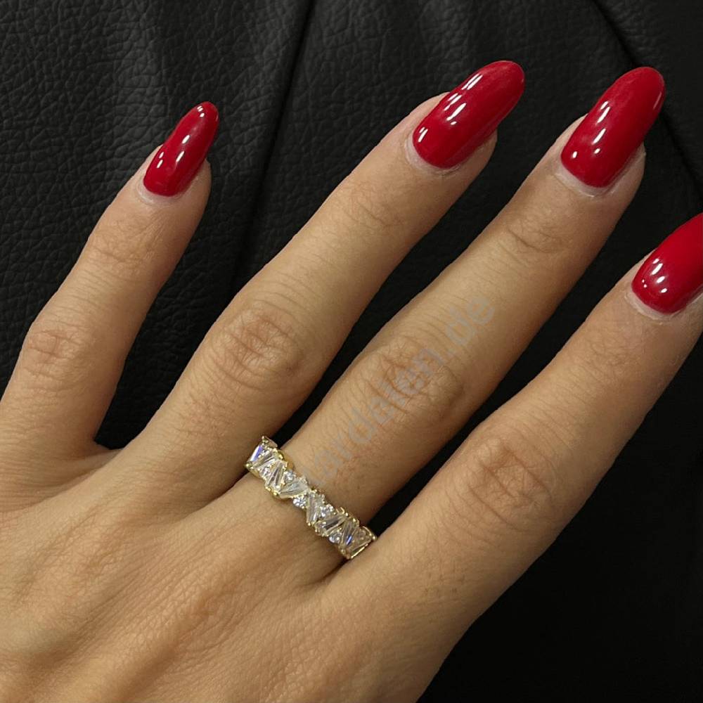Kardelen 14K GOLD BAGUETTE SHIFT RING MODEL2 VIP-Rabatte