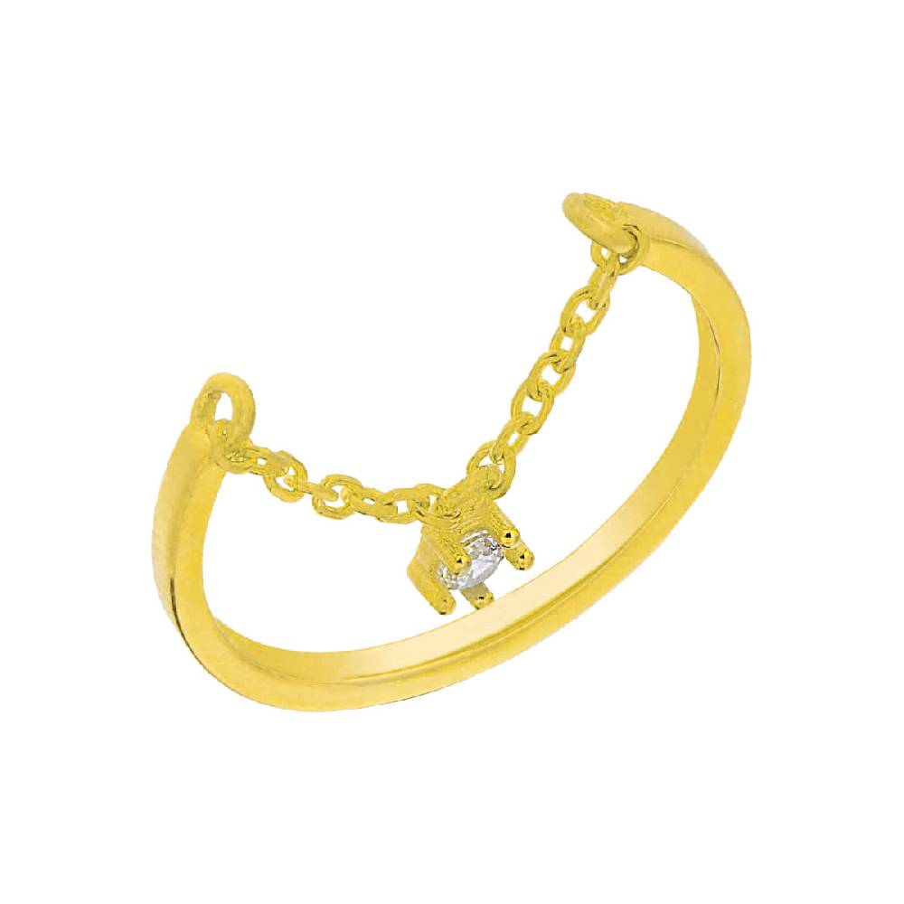 Kardelen Chain Zirkonia Ring - 925 SILBER Nur für heute