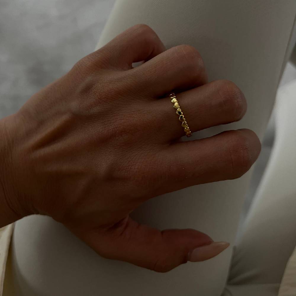 Kardelen Herz Line Ring - 925 SILBER Vierteljährliche Förderung