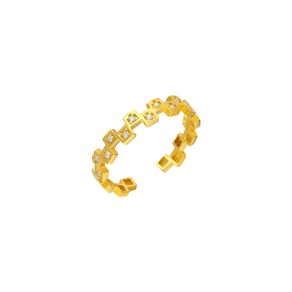 Kardelen Mini Squares Ring - 925 SILBER zollfrei