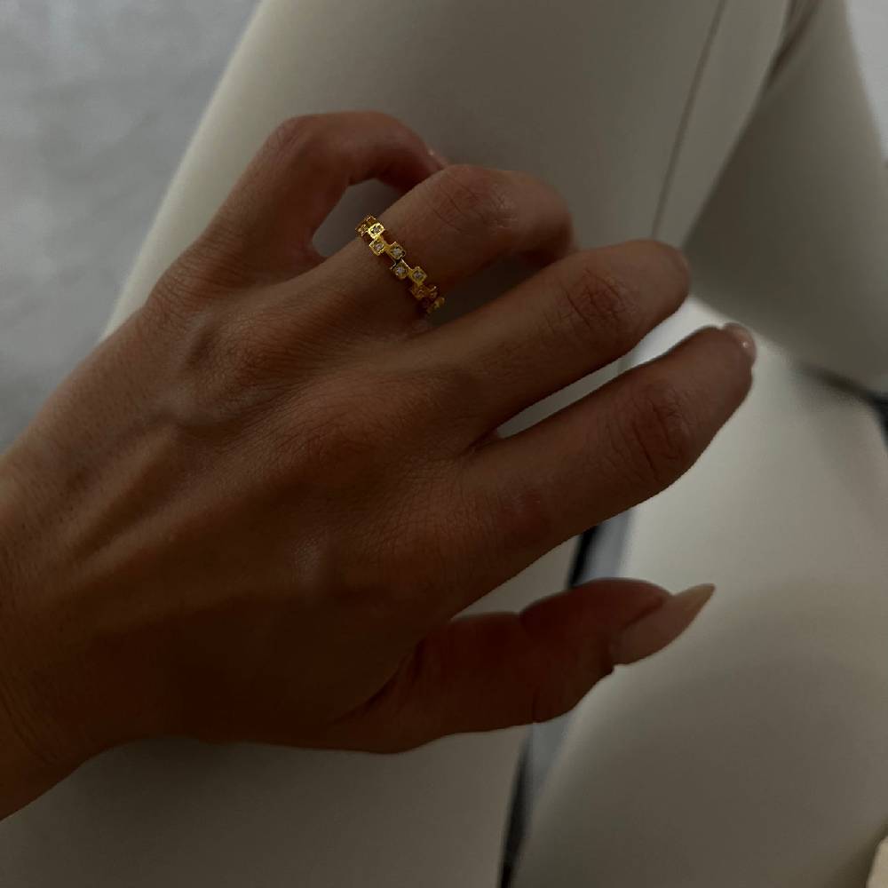 Kardelen Mini Squares Ring - 925 SILBER zollfrei