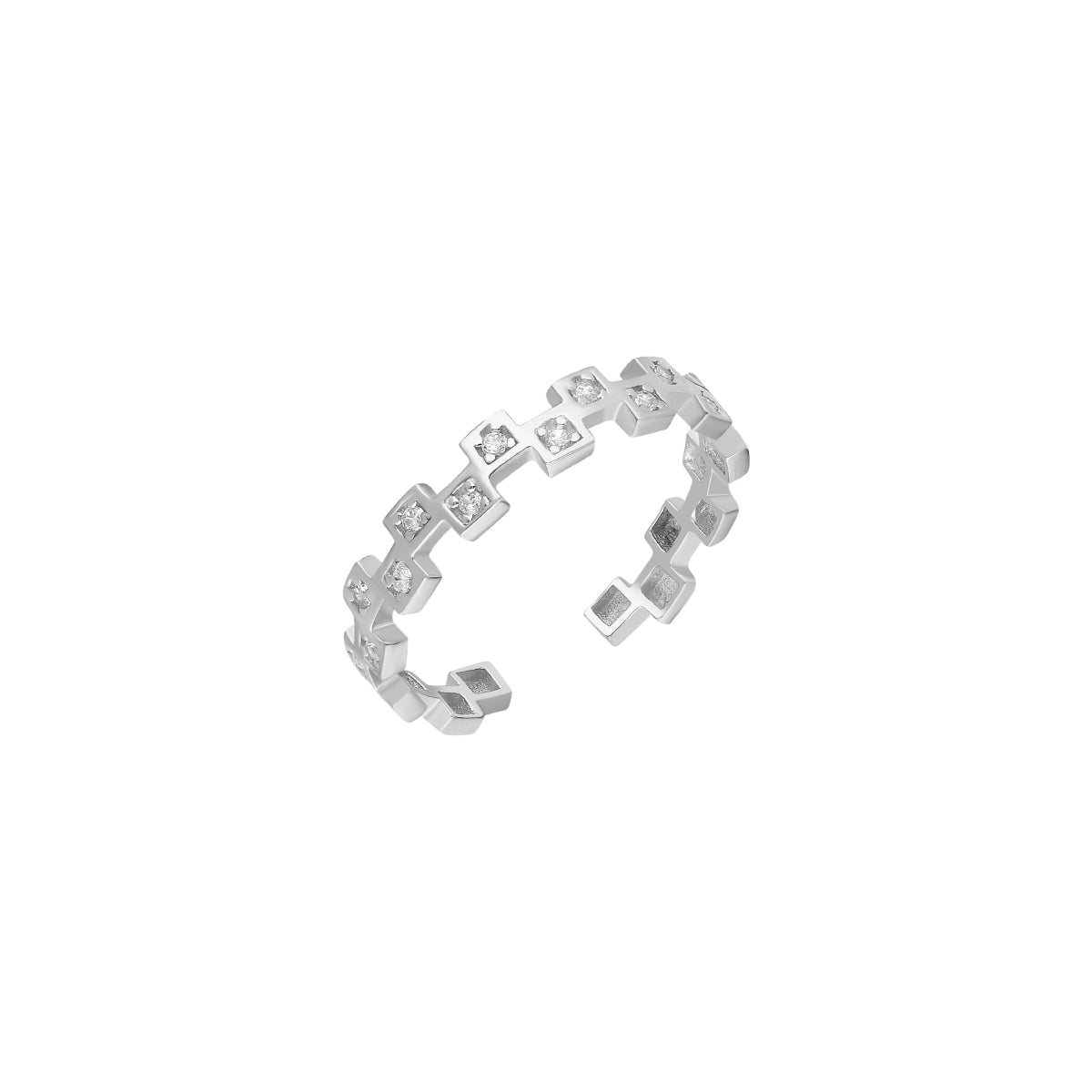Kardelen Mini Squares Ring - 925 SILBER zollfrei