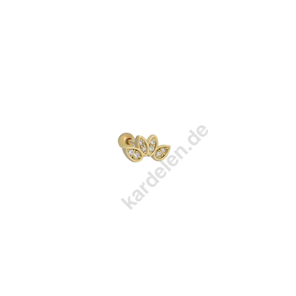 Kardelen LINN ZIRKONIA PIERCING - 925 SILBER 50% Rabatt für begrenzte Zeit