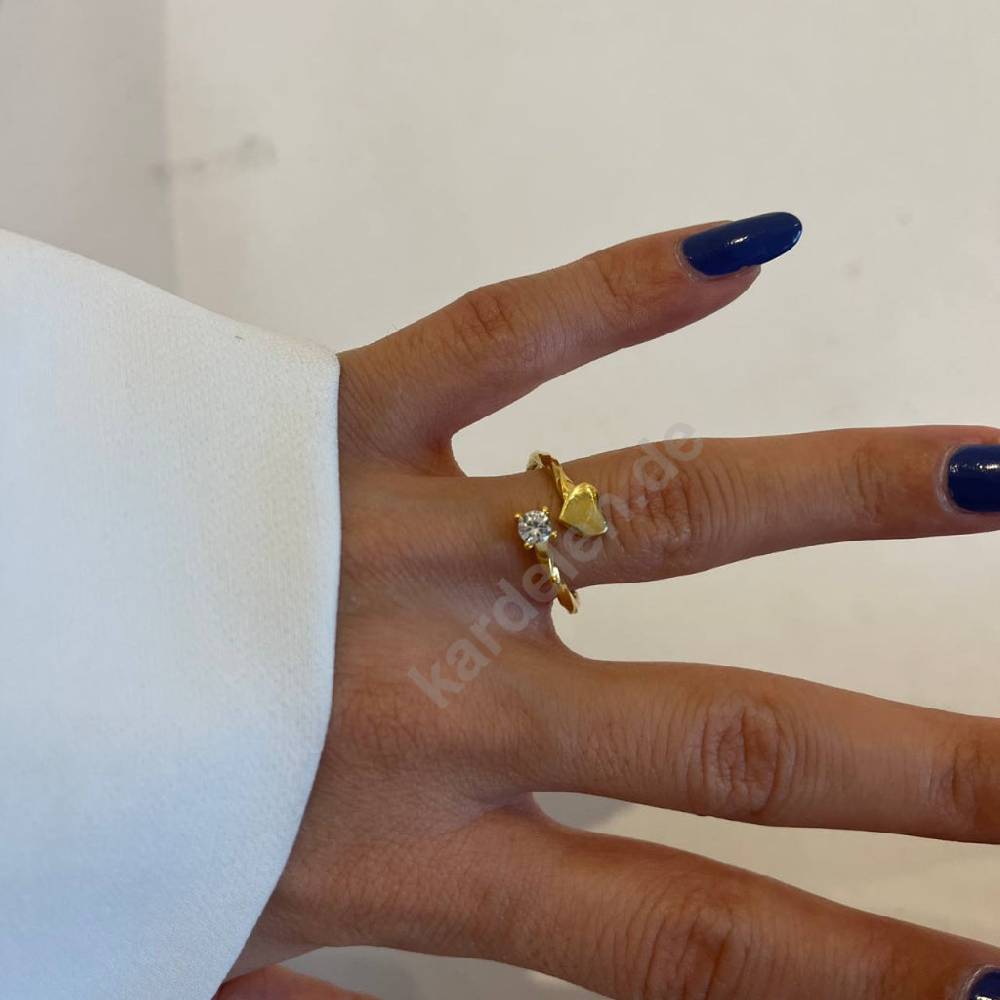Kardelen Heart Diamond Ring - 925 SILBER Angebote