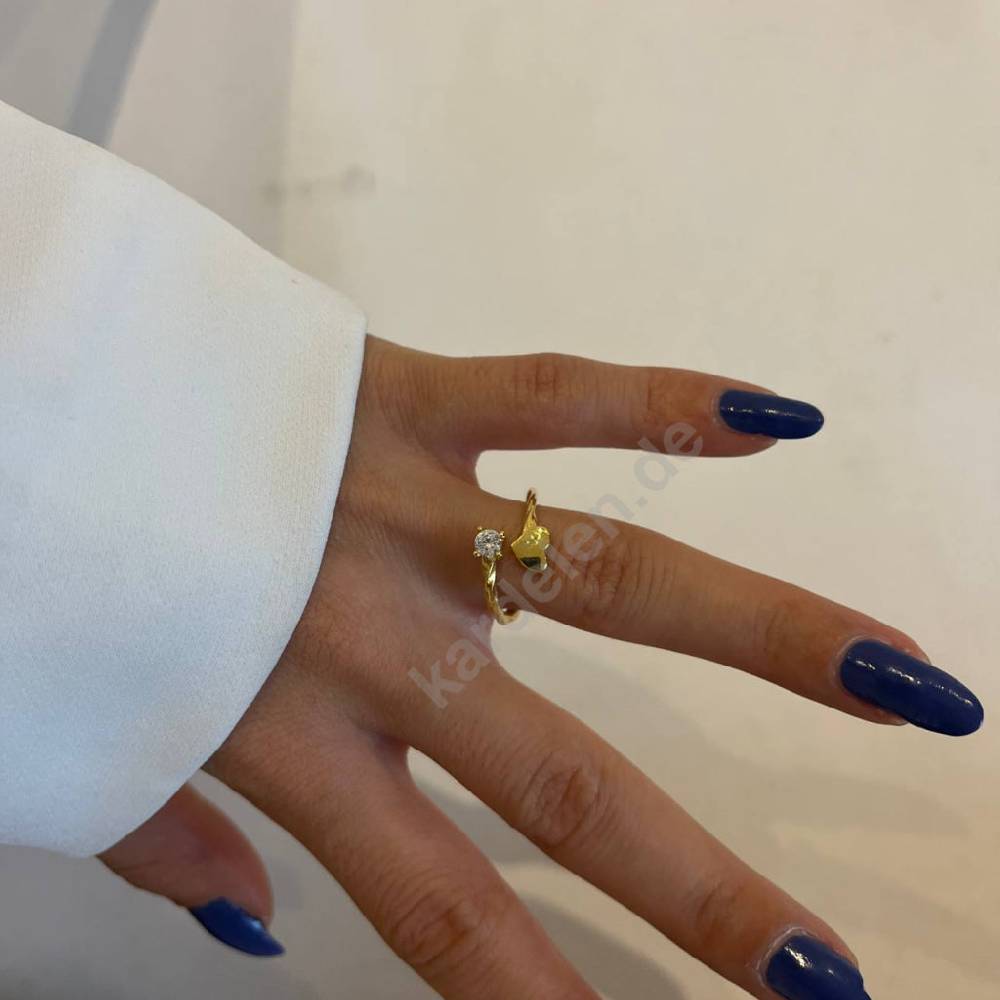 Kardelen Heart Diamond Ring - 925 SILBER Angebote